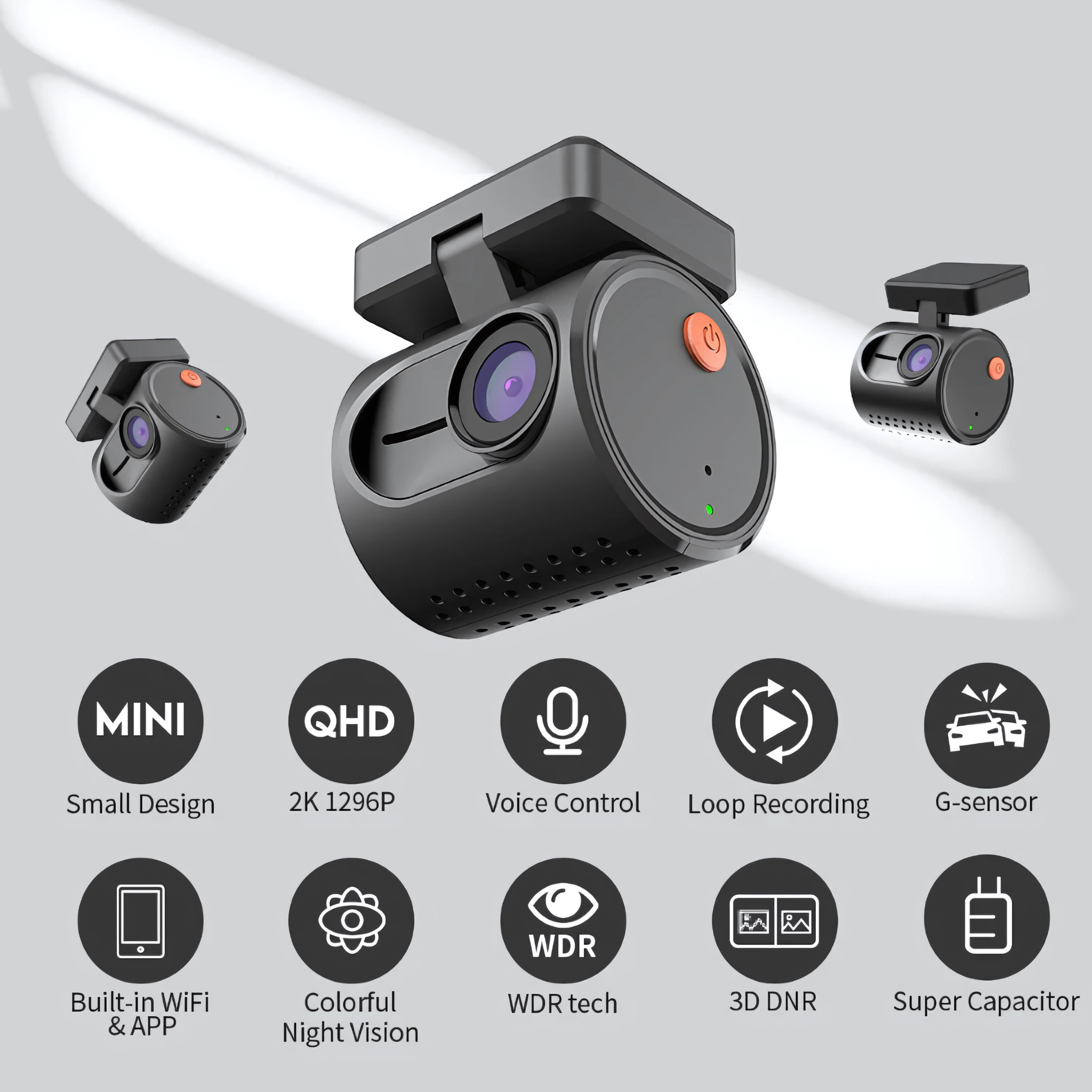 🚘 KAWA Mini 3 – Compacte 2K Dashcam met WiFi, WDR Nachtzicht & Spraakbesturing