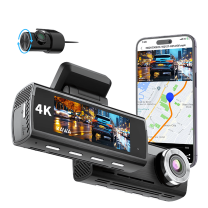🚘 KAWA D8 – 2K + 1080P Dual Dashcam met GPS, Nachtzicht & WiFi