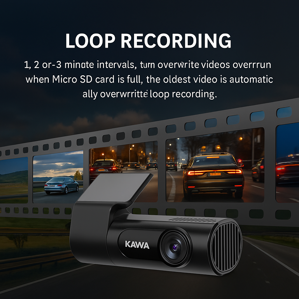🚘 KAWA D6 – 2K QHD Dashcam met WiFi, Nachtzicht & Spraakbesturing