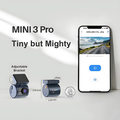 🚘 KAWA Mini 3 Pro – Ultra-Compacte 2K Dashcam met WiFi, Spraakbesturing & Nachtzicht