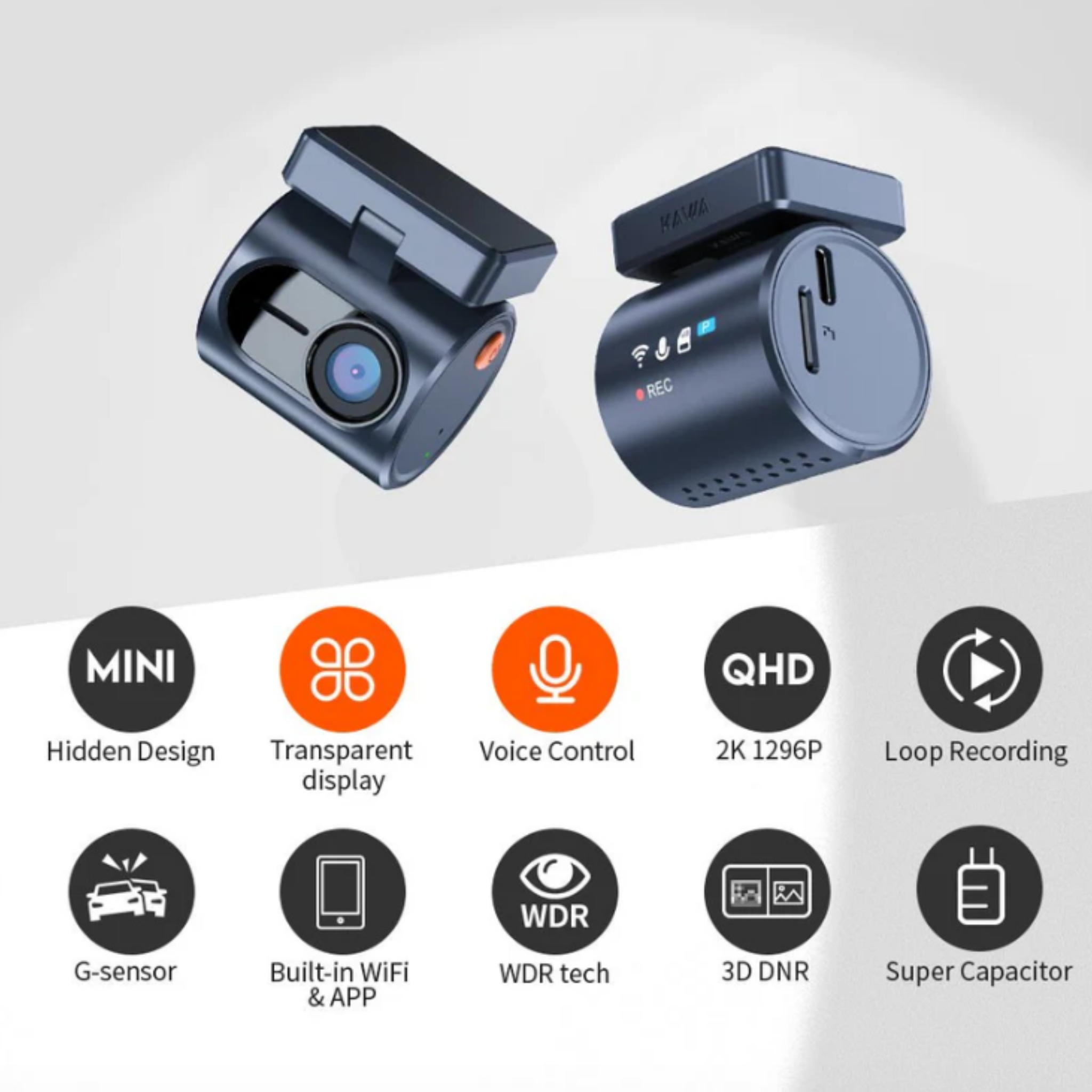 🚘 KAWA Mini 3 Pro – Ultra-Compacte 2K Dashcam met WiFi, Spraakbesturing & Nachtzicht